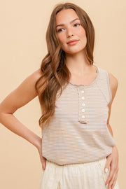 Pin Stripe Henley Tank