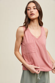 Relaxed Crop Tank with Pocket