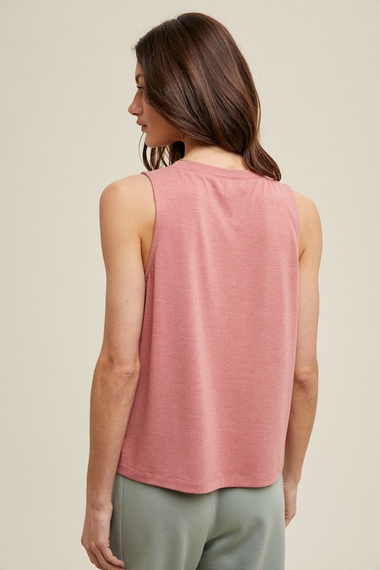 Relaxed Crop Tank with Pocket